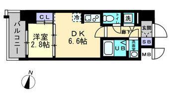 ミラージュパークフロント(1DK/7階)の間取り写真