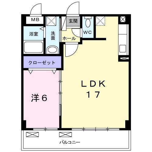 グレイト水広下(1LDK/2階)の間取り写真
