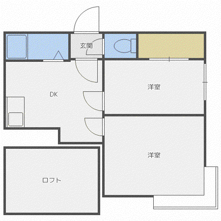 TS札幌(2DK/2階)の間取り写真