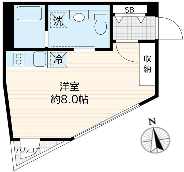 トリエール恵比寿(ワンルーム/4階)の間取り写真