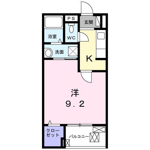 レジデンスセイバリー(1K/3階)の間取り写真