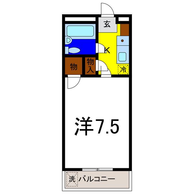 エスチュアリー64(1K/6階)の間取り写真