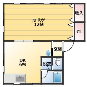コーポサンライフ2(1LDK/2階)の間取り写真
