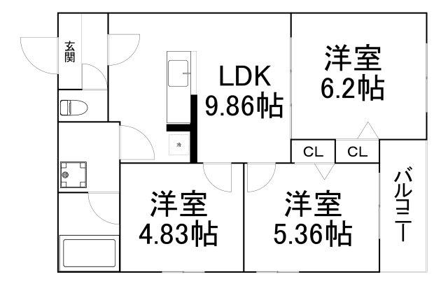 エス.フィールド奏(3LDK/5階)の間取り写真
