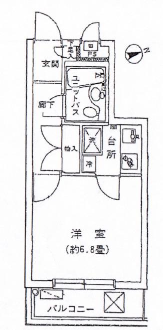 パラシオン椎名町(1K/4階)の間取り写真