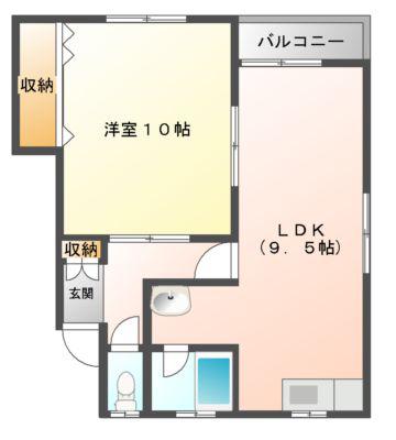 ベルツリーハウス(1LDK/1階)の間取り写真