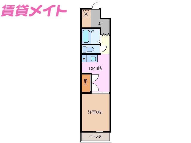 千代田ビルディング(1DK/5階)の間取り写真