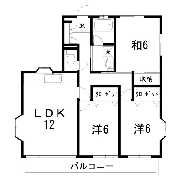ラポールナカママ(3LDK/2階)の間取り写真