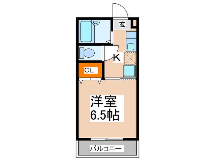 ガレリア東門前(1K/2階)の間取り写真