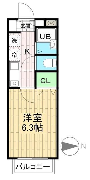 ラピュタSK(1K/1階)の間取り写真