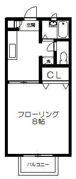 セフィラ・エイ黒松(1K/2階)の間取り写真