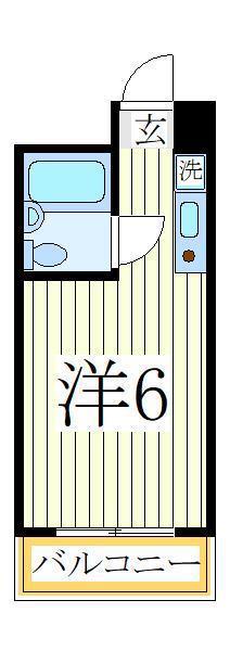 キャロット我孫子(ワンルーム/3階)の間取り写真