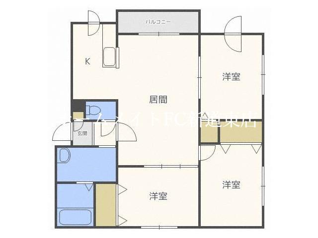 ドムス札幌元町(3LDK/4階)の間取り写真