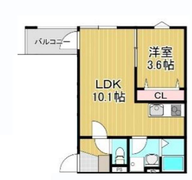グランアクシス(1LDK/2階)の間取り写真