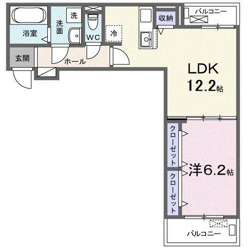ラヴィエールII(1LDK/3階)の間取り写真