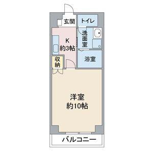 ヨコタビル リアル(1K/4階)の間取り写真