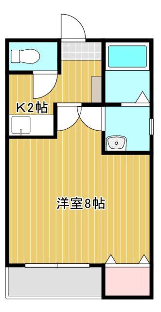 クレフラスト遠州曳馬駅(1K/2階)の間取り写真