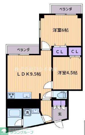 八王子はざま(2LDK/11階)の間取り写真