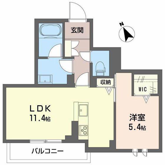 アンビエラ中川(1LDK/4階)の間取り写真