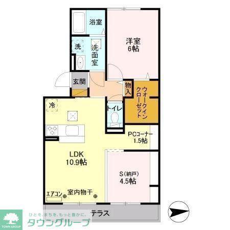 アローフィールドB(1SLDK/1階)の間取り写真