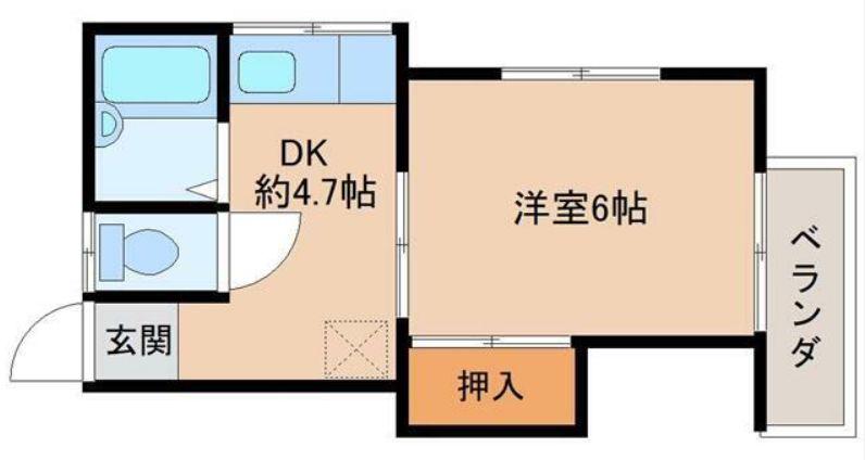 コーポ秋山(1DK/2階)の間取り写真