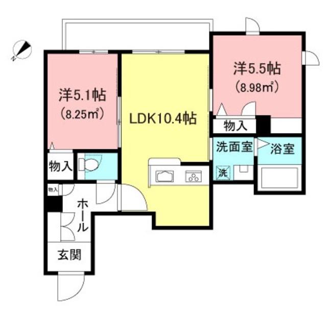 メゾンZ(2LDK/3階)の間取り写真