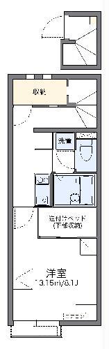 レオネクストベッサーレーベン(1K/2階)の間取り写真