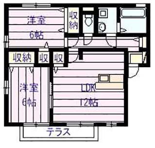 フローレスサクラ(2LDK/2階)の間取り写真