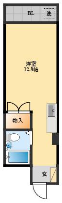 ウィスタリアマンション II(ワンルーム/2階)の間取り写真