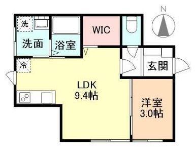 EL VITA四ツ葉町(1LDK/1階)の間取り写真