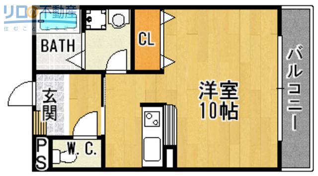 ペピーノ中山(ワンルーム/2階)の間取り写真