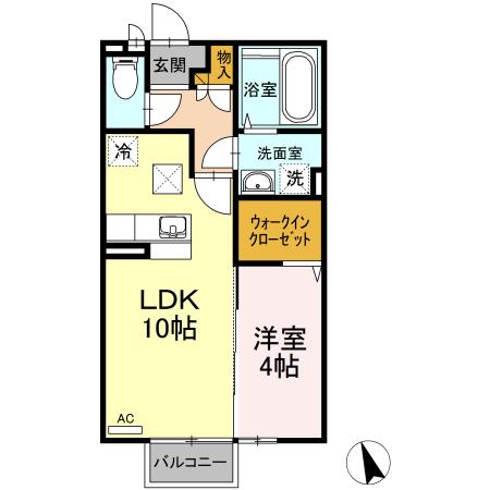 シャルマンコート杜A(1LDK/1階)の間取り写真