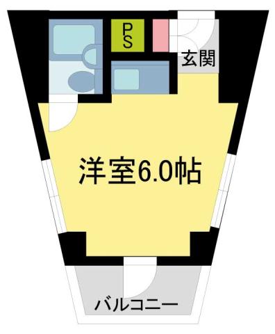 THE CITY 鳴尾(ワンルーム/2階)の間取り写真