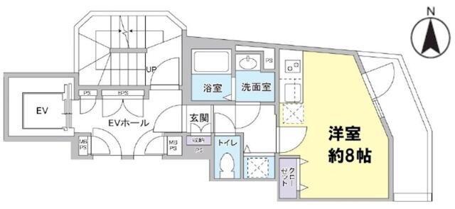 LIBERTE町屋(ワンルーム/2階)の間取り写真
