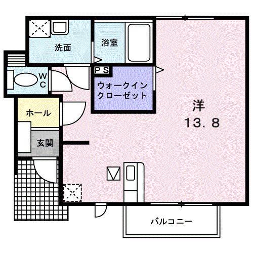 パストラル御幸(ワンルーム/1階)の間取り写真