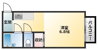 メゾンエスポワール(ワンルーム/2階)の間取り写真