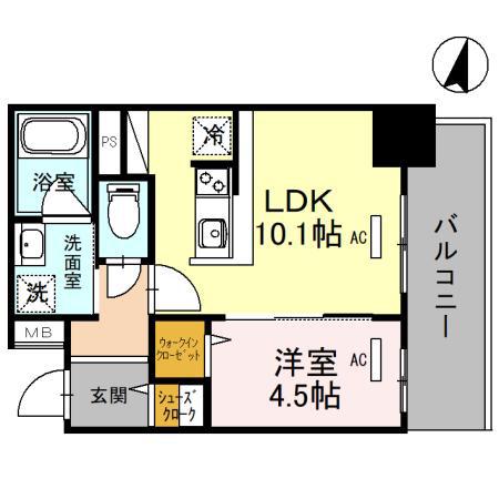 ジョワイユ新大阪(1LDK/3階)の間取り写真
