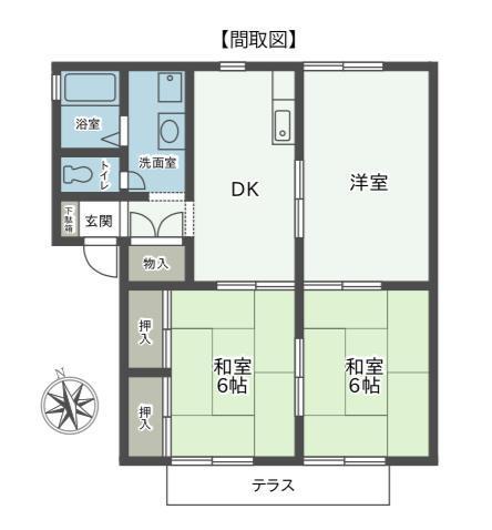 ガーデンパレス茅ヶ崎(3DK/2階)の間取り写真