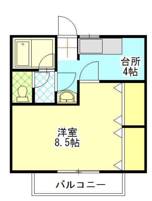 イーストハイツ(1K/1階)の間取り写真