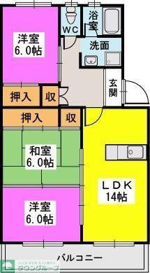 阿部第一ビル(3LDK/4階)の間取り写真