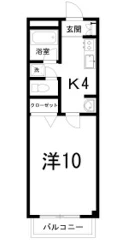 エスポアール(1K/3階)の間取り写真