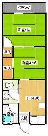 百恵マンション(2DK/2階)の間取り写真