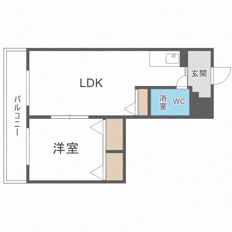 サンパレスN18(1LDK/3階)の間取り写真
