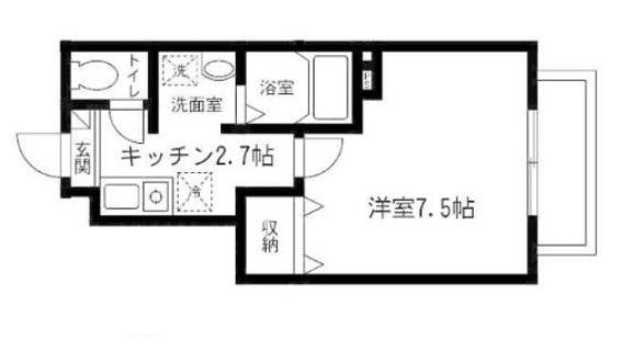 MIL CASA(1K/1階)の間取り写真