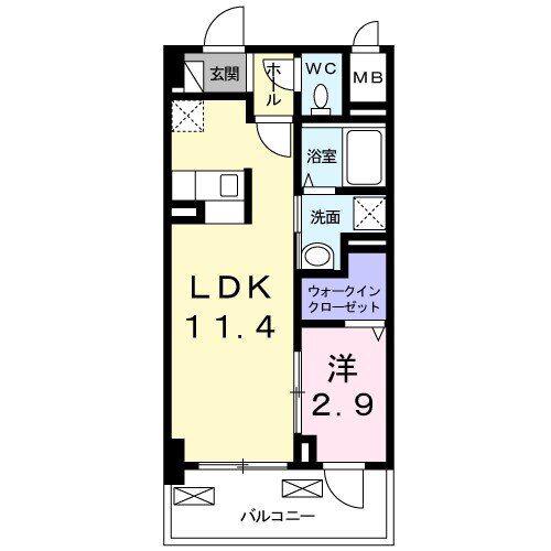 トレスオハス 稲葉荘(1LDK/4階)の間取り写真