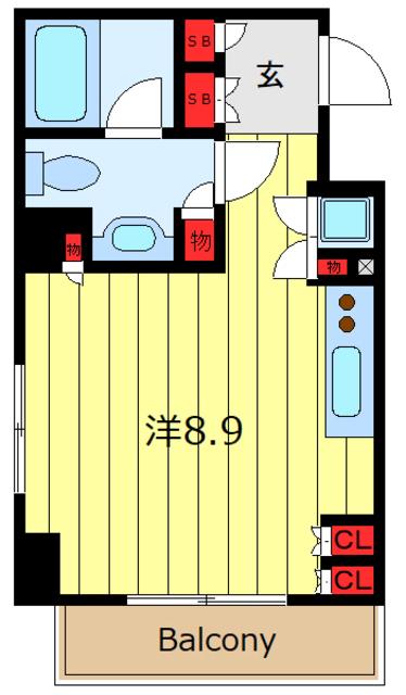 ステイシス町屋(ワンルーム/9階)の間取り写真