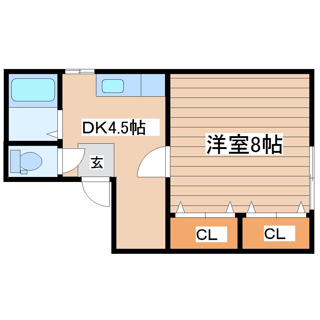 ラスティ植松(1DK/1階)の間取り写真