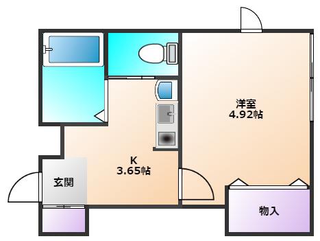 GARDEN HILLS 西武柳沢(1K/1階)の間取り写真