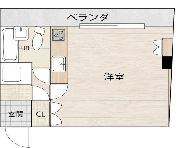 サンハイツ粉浜(ワンルーム/5階)の間取り写真