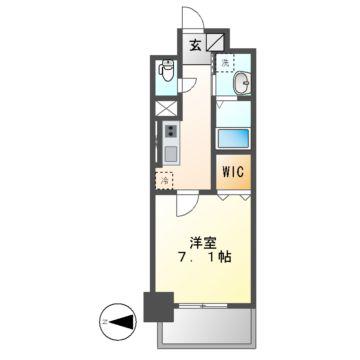 サクシード大曽根(1K/8階)の間取り写真